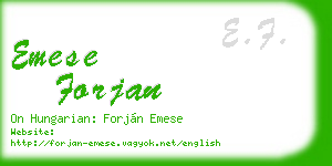 emese forjan business card